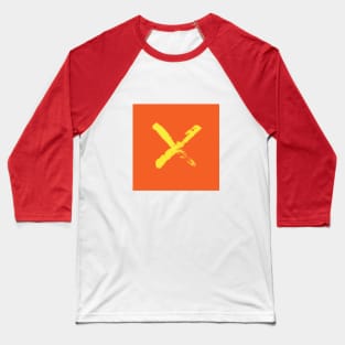 Painted brush stroke, two crossed wide lines. Print. Baseball T-Shirt